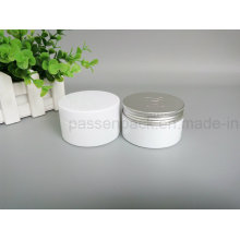 White Pet Plastic Packaging Jar avec un bouchon en plastique et en aluminium (PPC-75)